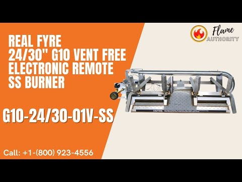 Real Fyre 24/30" G10 Vent Free Electronic Remote SS Burner G10-24/30-01V-SS