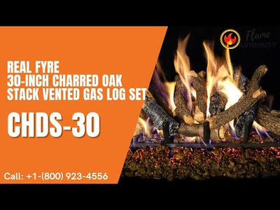 Real Fyre 30-inch Charred Oak Stack Vented Gas Log Set - CHDS-30