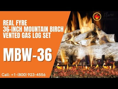 Real Fyre 36-inch Mountain Birch Vented Gas Log Set - MBW-36