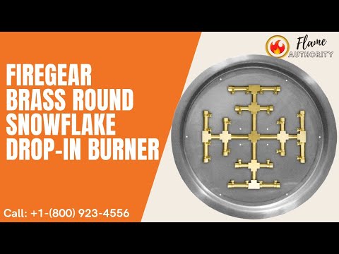Firegear FPB Series 25 inch Brass Round Snowflake Drop-In Burner FPB-25RPSSF18TPSI