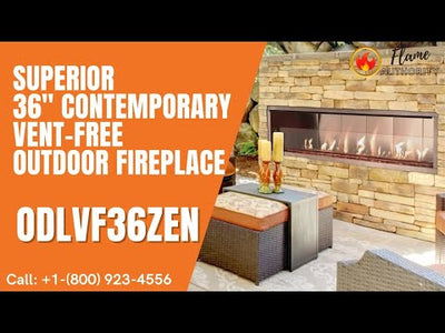 Superior 36" Contemporary Vent-Free Outdoor Fireplace ODLVF36ZEN