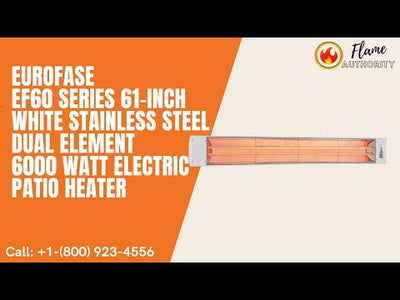 Eurofase EF60 Series 61-inch White Stainless Steel Dual Element 6000 Watt Electric Patio Heater