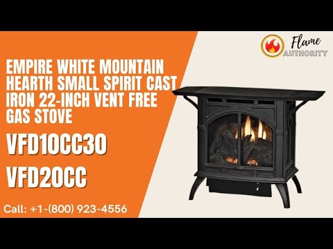 Empire White Mountain Hearth Small Spirit Cast Iron 22-inch Vent Free Gas Stove 10k BTU VFD10CC30