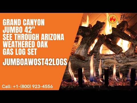 Grand Canyon Jumbo 42" See Through Arizona Weathered Oak Gas Log Set JUMBOAWOST42LOGS