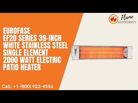 Eurofase EF20 Series 39-inch White Stainless Steel Single Element 2000 Watt Electric Patio Heater