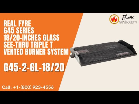 Real Fyre G45 Series 18/20-inches Glass See-Thru Triple T Vented Burner System G45-2-GL-18/20