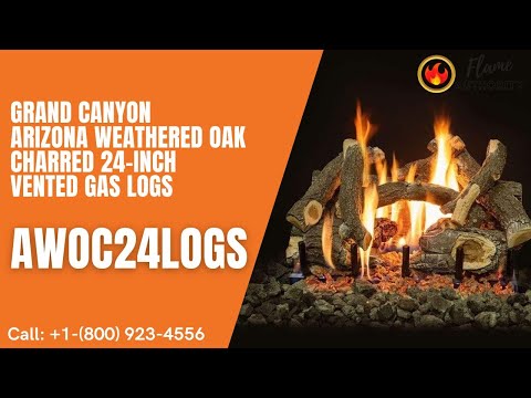 Grand Canyon Arizona Weathered Oak Charred 24-inch Vented Gas Logs AWOC24LOGS