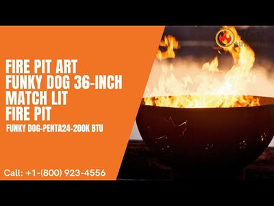 Fire Pit Art Funky Dog 36-inch Match Lit Fire Pit - Funky Dog-PENTA24-200K BTU
