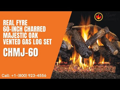Real Fyre 60-inch Charred Majestic Oak Vented Gas Log Set - CHMJ-60