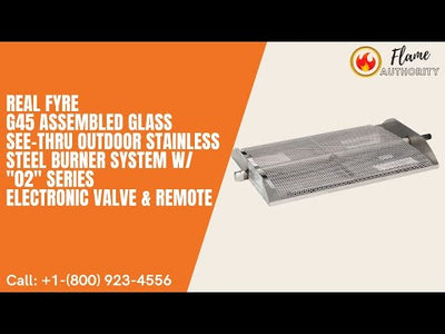 Real Fyre G45 16/19-inches Assembled Glass See-Thru Outdoor Stainless Steel Burner System w/ "02" Series Electronic Valve & Remote G45-2-GL-16/19-02-SS