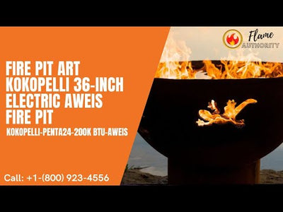 Fire Pit Art Kokopelli 36-inch Electric AWEIS Fire Pit - Kokopelli-PENTA24-200K BTU-AWEIS