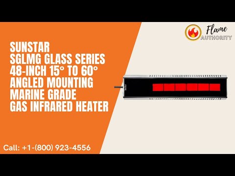 SunStar SGLMG Glass Series 48-inch 15° to 60° Angled Mounting Marine Grade Gas Infrared Heater - MGL1560