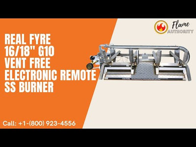 Real Fyre 16/18" G10 Vent Free Electronic Remote SS Burner G10-16/18-01V-SS