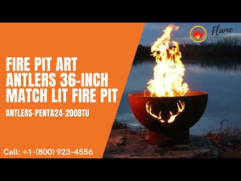 Fire Pit Art Antlers 36-inch Match Lit Fire Pit Antlers-PENTA24-200BTU