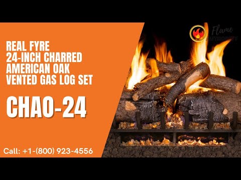 Real Fyre 24-inch Charred American Oak Vented Gas Log Set - CHAO-24