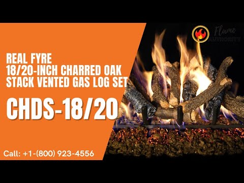 Real Fyre 18/20-inch Charred Oak Stack Vented Gas Log Set - CHDS-18/20