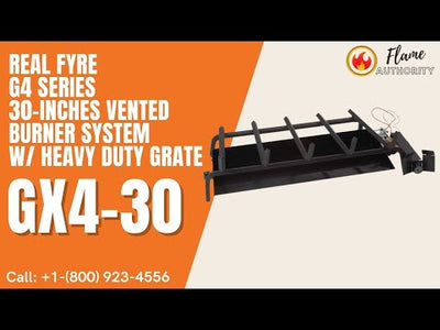 Real Fyre G4 Series 30-inches Vented Burner System w/ Heavy Duty Grate GX4-30