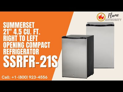 Summerset 21" 4.5 Cu. Ft. Right to Left Opening Compact Refrigerator SSRFR-21S