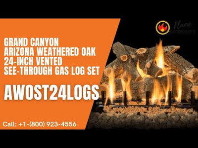 Grand Canyon Arizona Weathered Oak 24-inch Vented See-Through Gas Log Set AWOST24LOGS