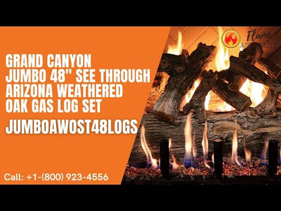 Grand Canyon Jumbo 48" See Through Arizona Weathered Oak Gas Log Set JUMBOAWOST48LOGS