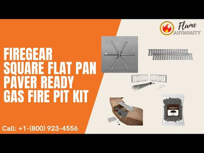 Firegear 30" Square Flat Pan Paver Ready Gas Fire Pit Kit FPB-30SFTMSIN-PK