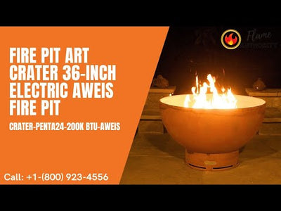 Fire Pit Art Crater 36-inch Electric AWEIS Fire Pit - Crater-PENTA24-200K BTU-AWEIS