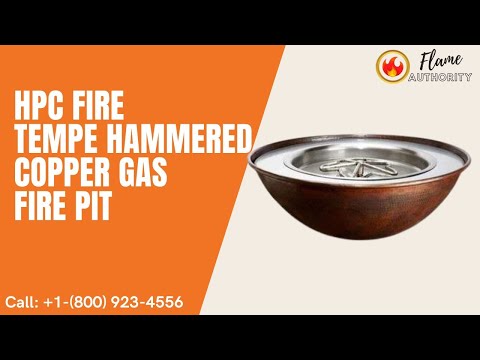 HPC Fire Tempe Hammered Copper Gas Fire Pit TEMP31-MLFPK