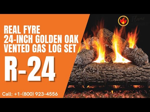 Real Fyre 24-inch Golden Oak Vented Gas Log Set - R-24