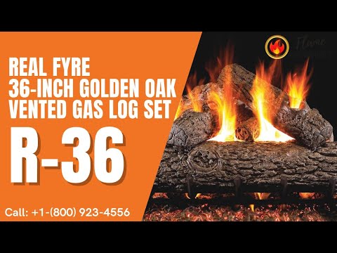 Real Fyre 36-inch Golden Oak Vented Gas Log Set - R-36