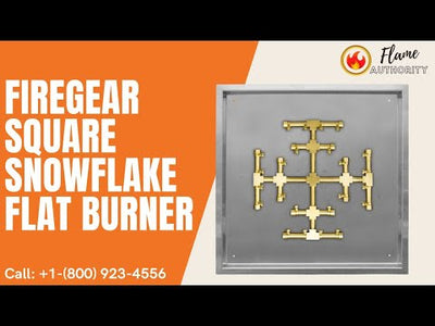 Firegear FPB Series 25 inch Brass Square Snowflake Flat Burner FPB-25SFPSSF18TPSI
