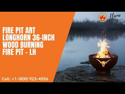 Fire Pit Art Longhorn 36-inch Wood Burning Fire Pit - LH