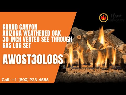 Grand Canyon Arizona Weathered Oak 30-inch Vented See-Through Gas Log Set AWOST30LOGS