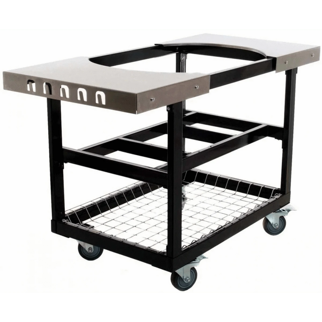 Primo Steel Cart With Stainless Steel Side Tables PG00372 Grill Accessories PG00372 Flame Authority