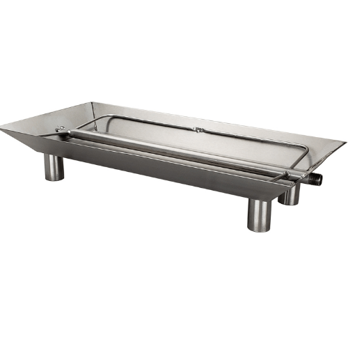 Rasmussen 16" Stainless Steel Custom Pan Vented Burner with Round Legs Fireplace Burners Flame Authority