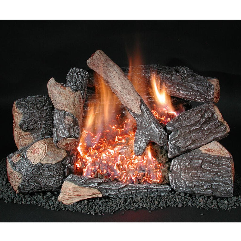 Rasmussen 18" Chillbuster Evening Embers Vent-Free Bark Gas Logs Log Set HR18 Flame Authority