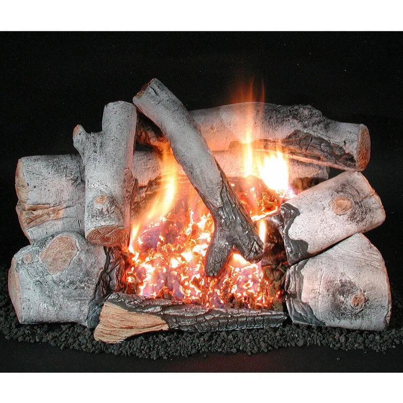 Rasmussen 18" Chillbuster Evening Embers Vent-Free Birch Gas Logs Log Set HB18 Flame Authority