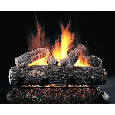 Rasmussen 18" Highland Oak Match Lighted Vented Gas Log Set - Natural Gas Log Set RD185 Flame Authority