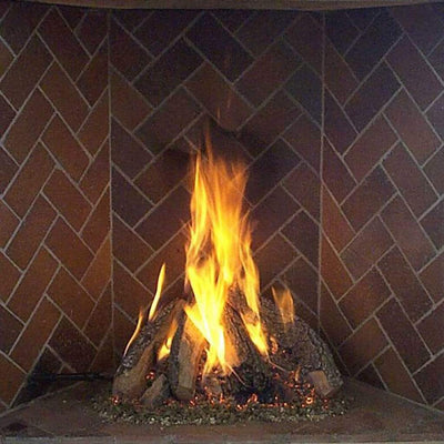 Rasmussen 24" Retiring Tipi Vented Gas Log for Rumford Fireplaces Log Set RF-R24LOG Flame Authority