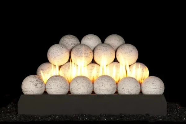 Real Fyre 4-inch Carrera Marble Vent-Free Fyre Spheres US4-CM Fireplace Accessories Flame Authority