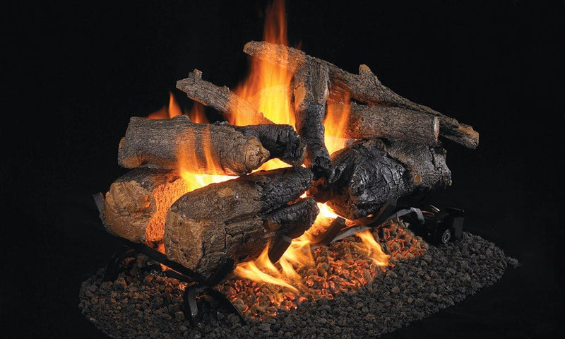 Real Fyre Charred American Oak 24-inches See Thru Vented Gas Log Set CHAO-2-24