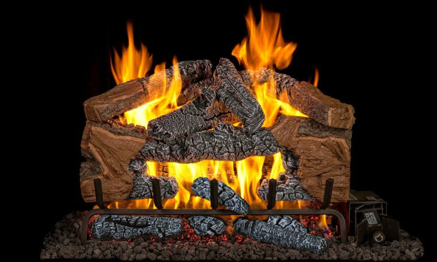 Real Fyre Charred Cinder Split Vented Log Set CNDS Fireplace Log Sets Flame Authority