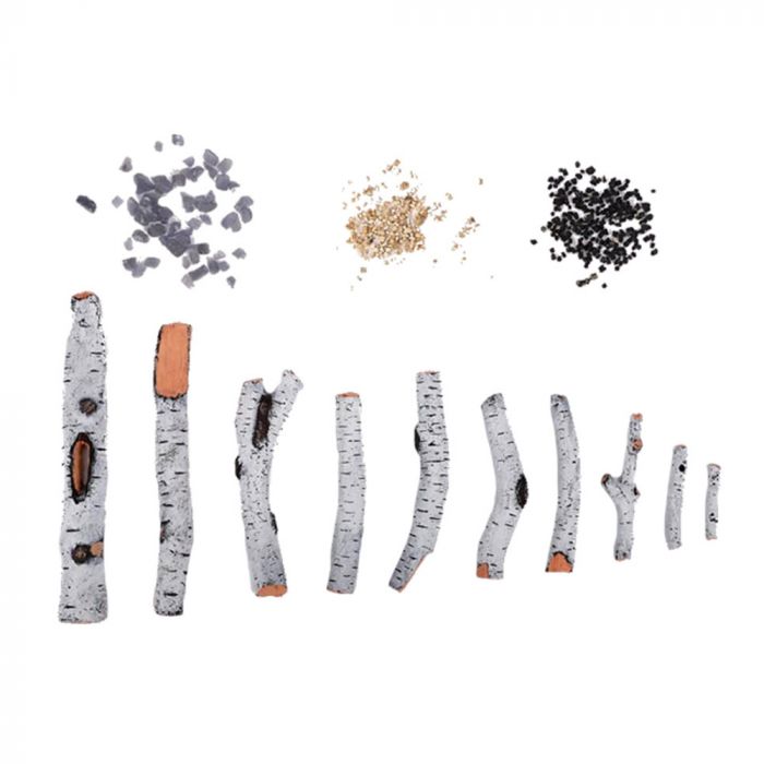 Remii 10-PCE Birch Log Set with Media Kit DESIGN-MEDIA-BIRCH-10PCE