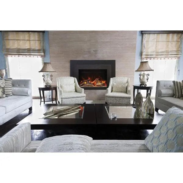 Sierra Flame 30" Electric Fireplace Insert with Black Steel Surround INS-FM-30 Fireplaces INS-FM-30 Flame Authority