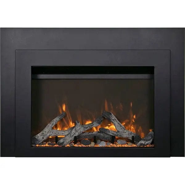 Sierra Flame 30" Electric Fireplace Insert with Black Steel Surround INS-FM-30 Fireplaces INS-FM-30 Flame Authority