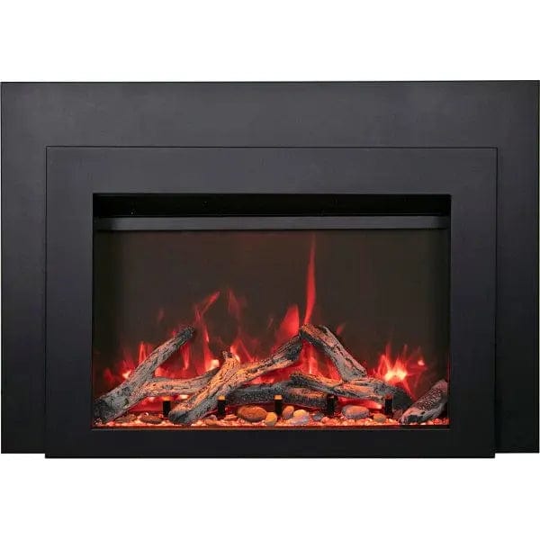 Sierra Flame 30" Electric Fireplace Insert with Black Steel Surround INS-FM-30 Fireplaces INS-FM-30 Flame Authority