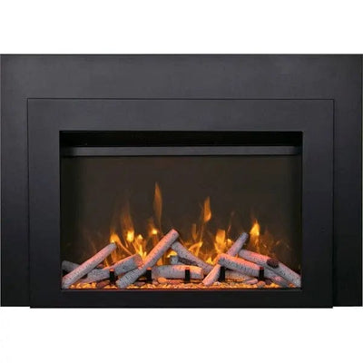 Sierra Flame 30" Electric Fireplace Insert with Black Steel Surround INS-FM-30 Fireplaces INS-FM-30 Flame Authority