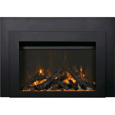 Sierra Flame 30" Electric Fireplace Insert with Black Steel Surround INS-FM-30 Fireplaces INS-FM-30 Flame Authority