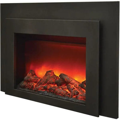 Sierra Flame 30" Electric Fireplace Insert with Black Steel Surround INS-FM-30 Fireplaces INS-FM-30 Flame Authority