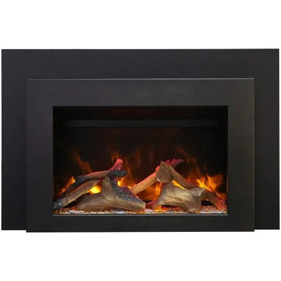 Sierra Flame 30" Electric Fireplace Insert with Black Steel Surround INS-FM-30 Fireplaces INS-FM-30 Flame Authority