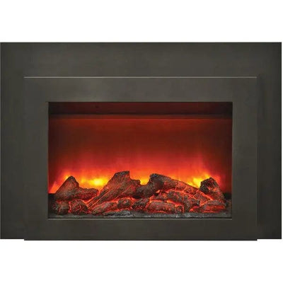 Sierra Flame 30" Electric Fireplace Insert with Black Steel Surround INS-FM-30 Fireplaces INS-FM-30 Flame Authority